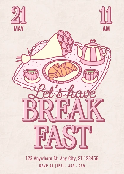 Let's have breakfast event invitation