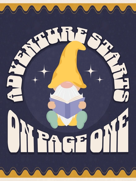 Gnome reading a book