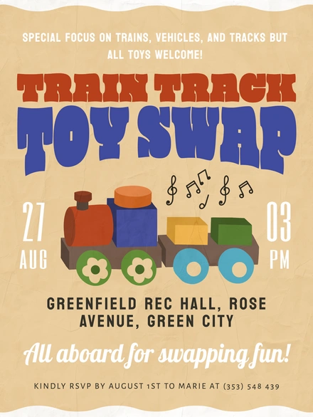 Train Track Toy Swap Event
