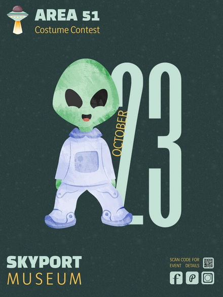 Area 51 themed costume contest announcement