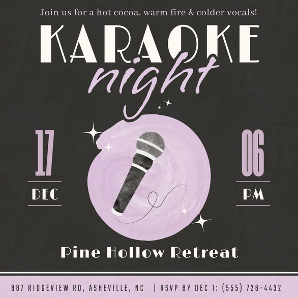 Karaoke Night Event at Pine Hollow Retreat