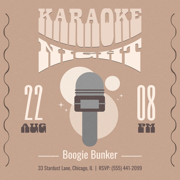 Promotion of a Karaoke Night at Boogie Bunker