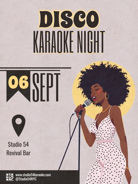 Disco Karaoke Event Advertisement