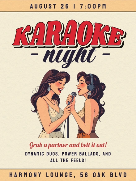 Karaoke Night Announcement