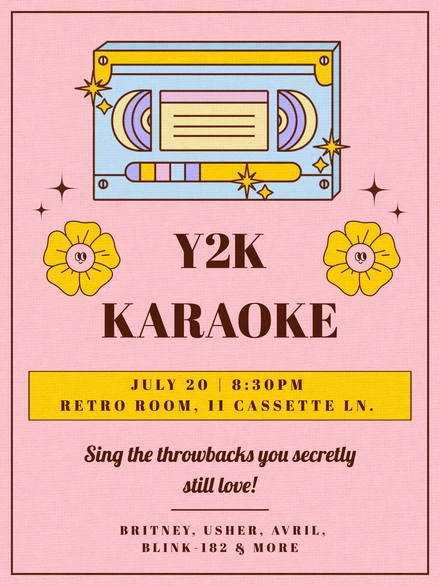 Y2K Karaoke Event Promotion