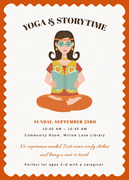 Yoga and storytime event for young children