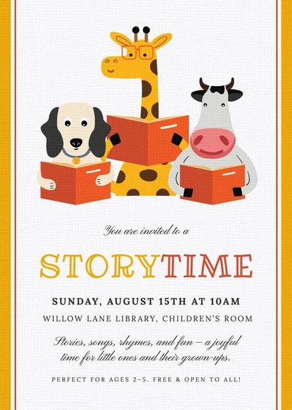 Storytime event for young children