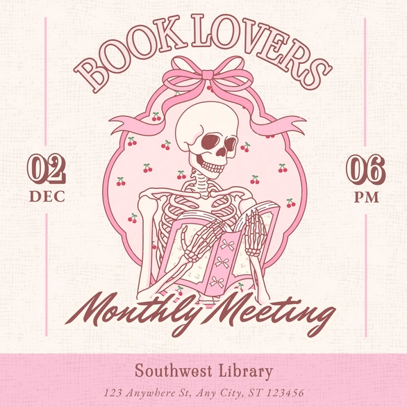Monthly book lovers' meeting announcement
