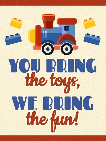 Promotion for a children's event or toy store