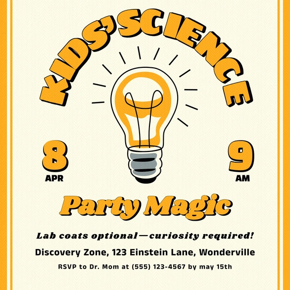 Kids Science Party Invitation