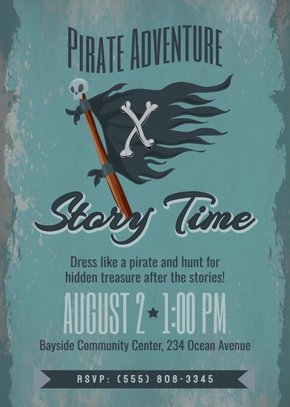 Pirate-Themed Story Time Invitation