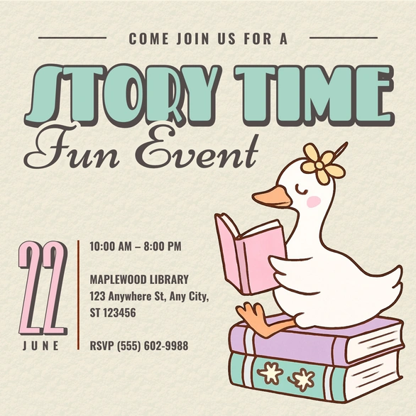 Invitation to a storytime event