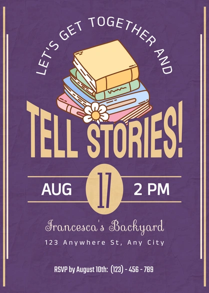 Storytelling Event Invitation