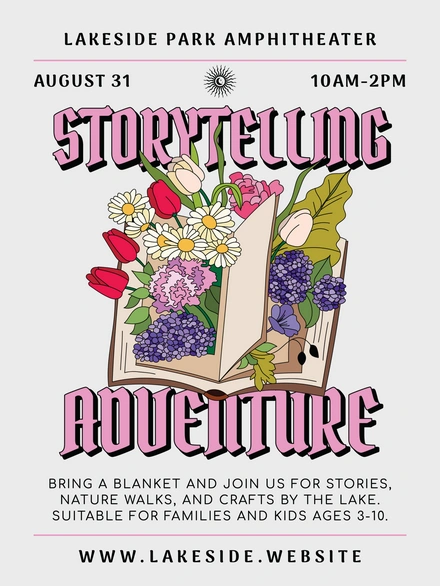 Event promotion for a storytelling adventure