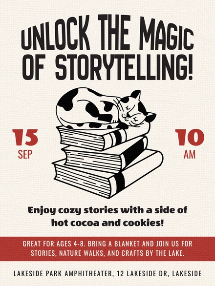 Cozy storytelling event for kids