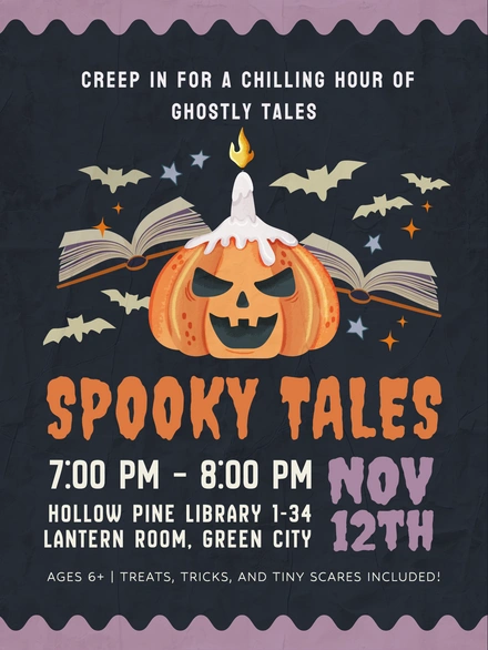 Halloween storytelling event for children at the library