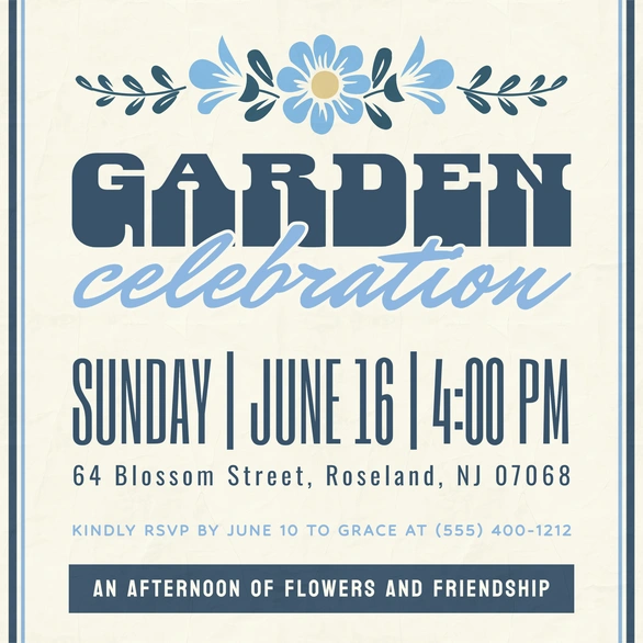 Garden Celebration Invitation