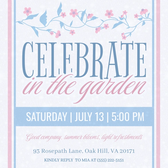 Garden Celebration Invitation