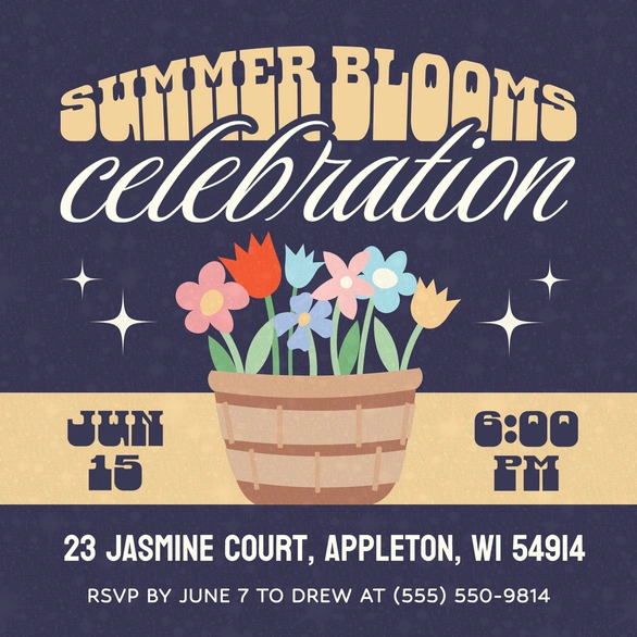 Invitation for Summer Blooms Celebration Event