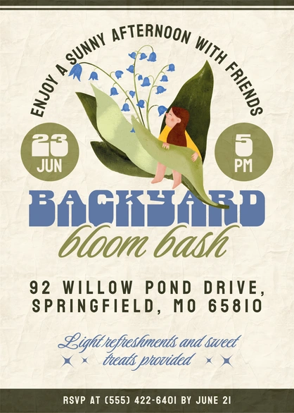 Backyard Bloom Bash Invitation