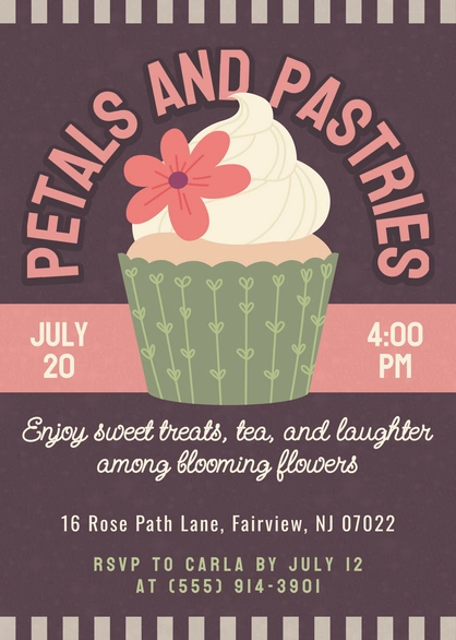 Cupcake Themed Event Invitation