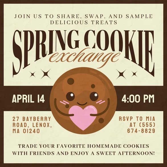 Cookie exchange event invitation for spring.