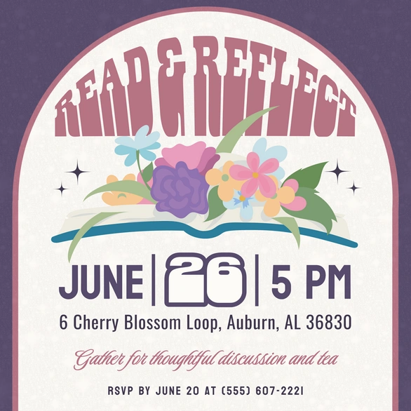 Invitation to a reading and reflection event