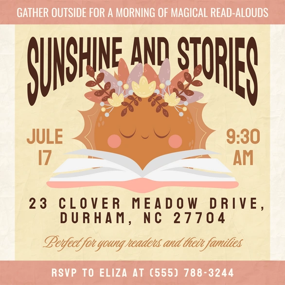 Outdoor reading event for children