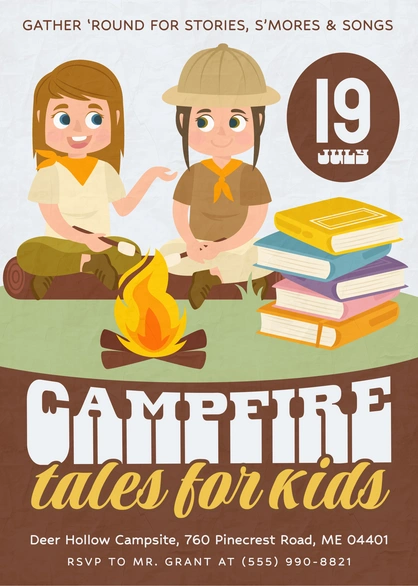 Campfire stories event for kids