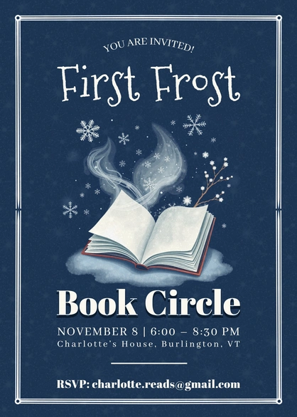 Invitation for a book circle event