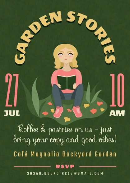 Event invitation for a garden stories session