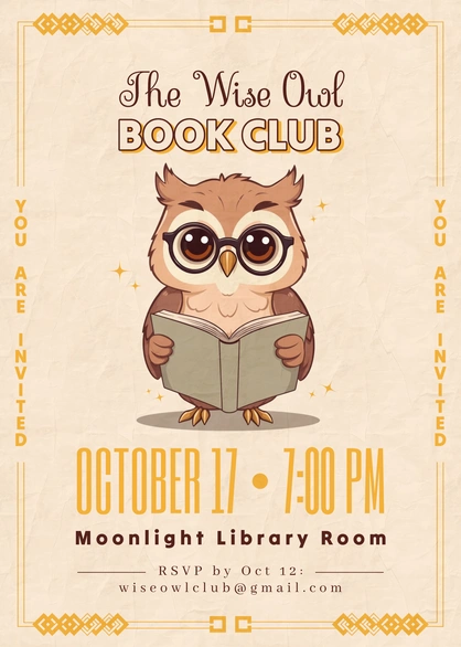 Invitation to a Book Club event