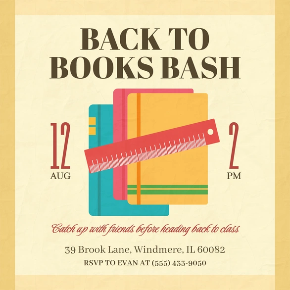 Invitation for a back-to-school event