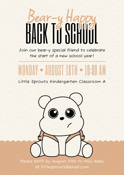 Back to School Event Invitation