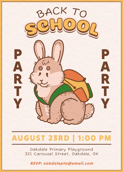 Back to School Party Invitation