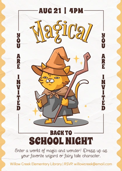 Magical themed school event invitation