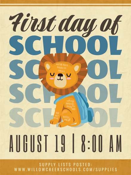 First Day of School Announcement