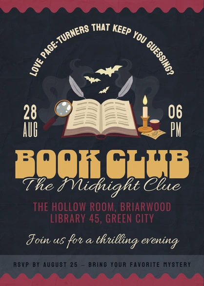 Book Club Event Invitation