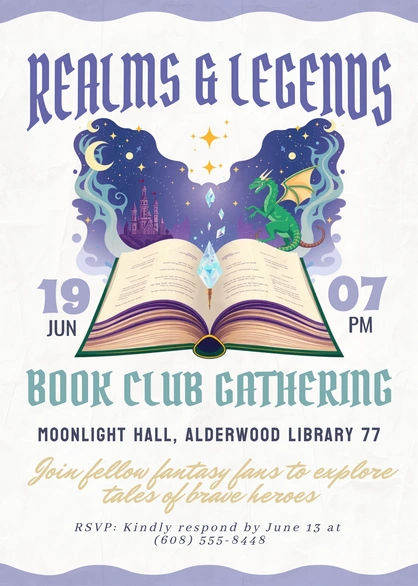 Book Club Event Invitation