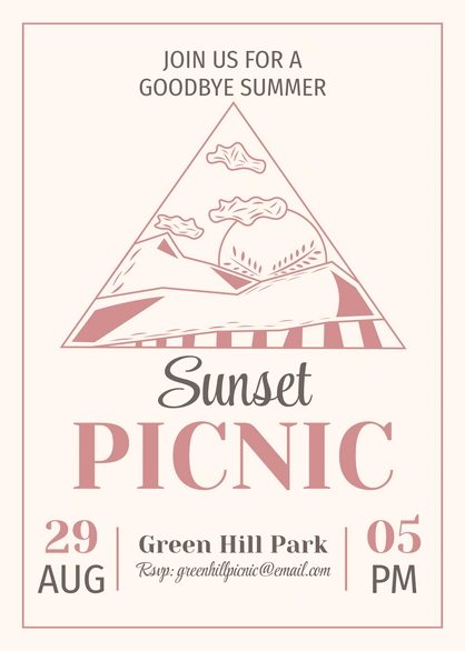 Invitation for a sunset picnic