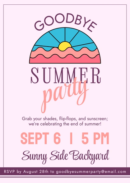 End of summer celebration invitation