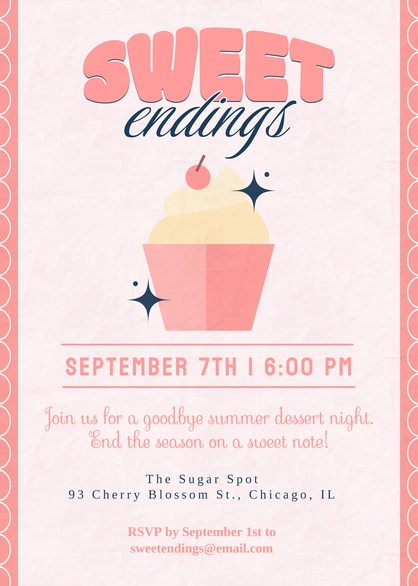 Invitation to a dessert night