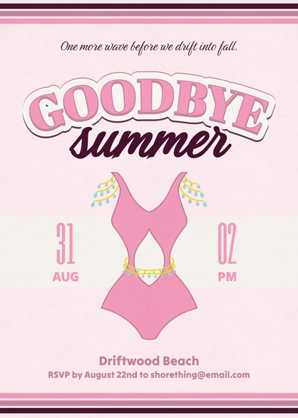 Summer Farewell Invitation