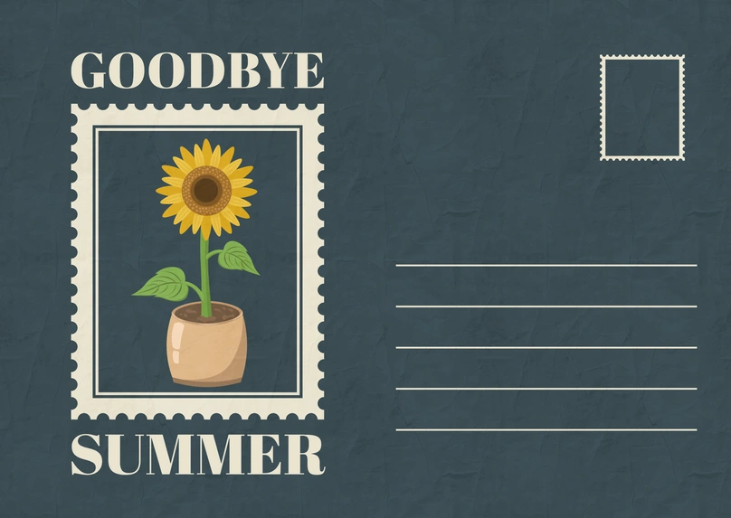 Sunflower in pot with goodbye message