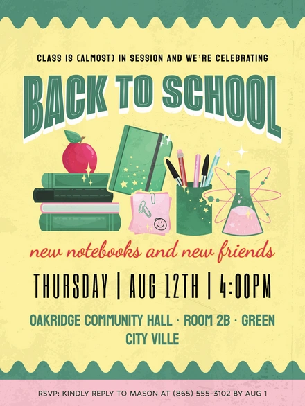 Invitation to a back-to-school event
