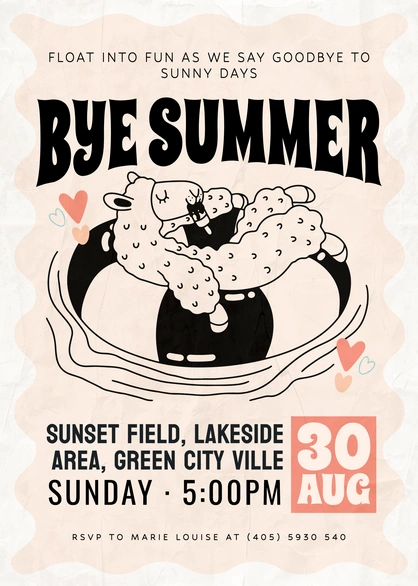 Summer farewell event invitation