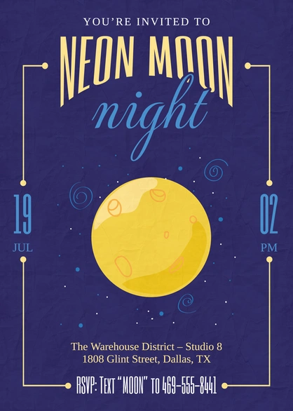 Invitation to a Neon Moon Night event