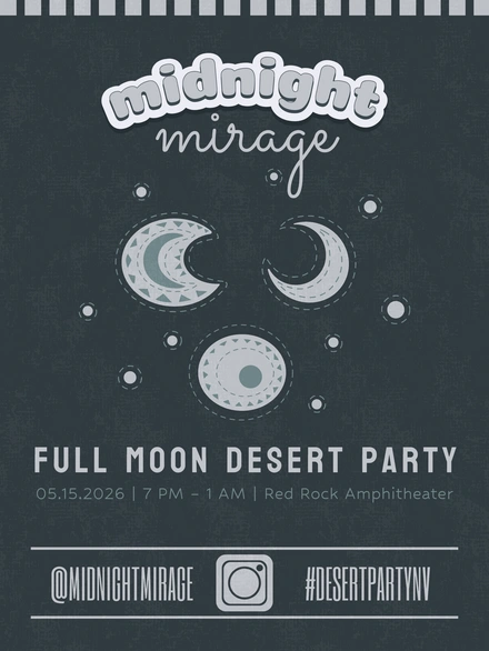 Invitation for a Full Moon Desert Party