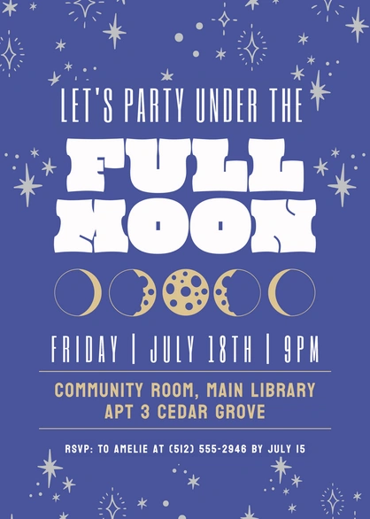Moon-themed Party Invitation