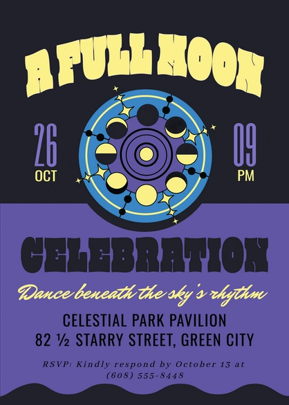 Full Moon Celebration Event Invitation